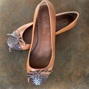 Cole Haan with Nike Air Technology Brown Leather Ballet Flats Size 7